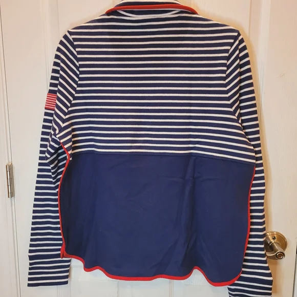 Vineyard Vines Snap Placket Shep Pullover Red White And Blue-Sz Large - Picture 5 of 9